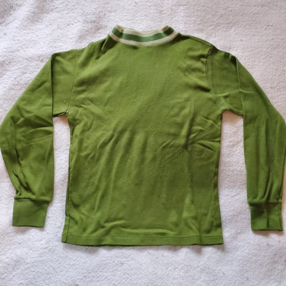Vintage 1970's Sterntex Ringer Pullover Shirt, Sz 12